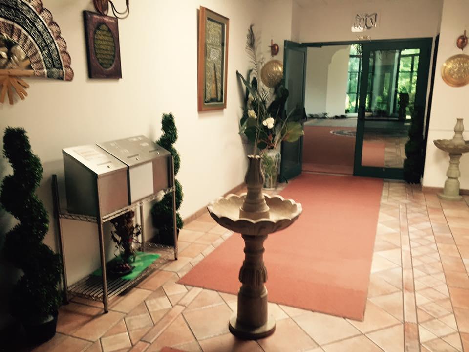 Prayer area at Aurora Masjid